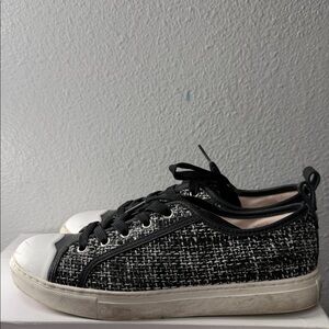 Kate Spade Black and White Tweed Sneakers